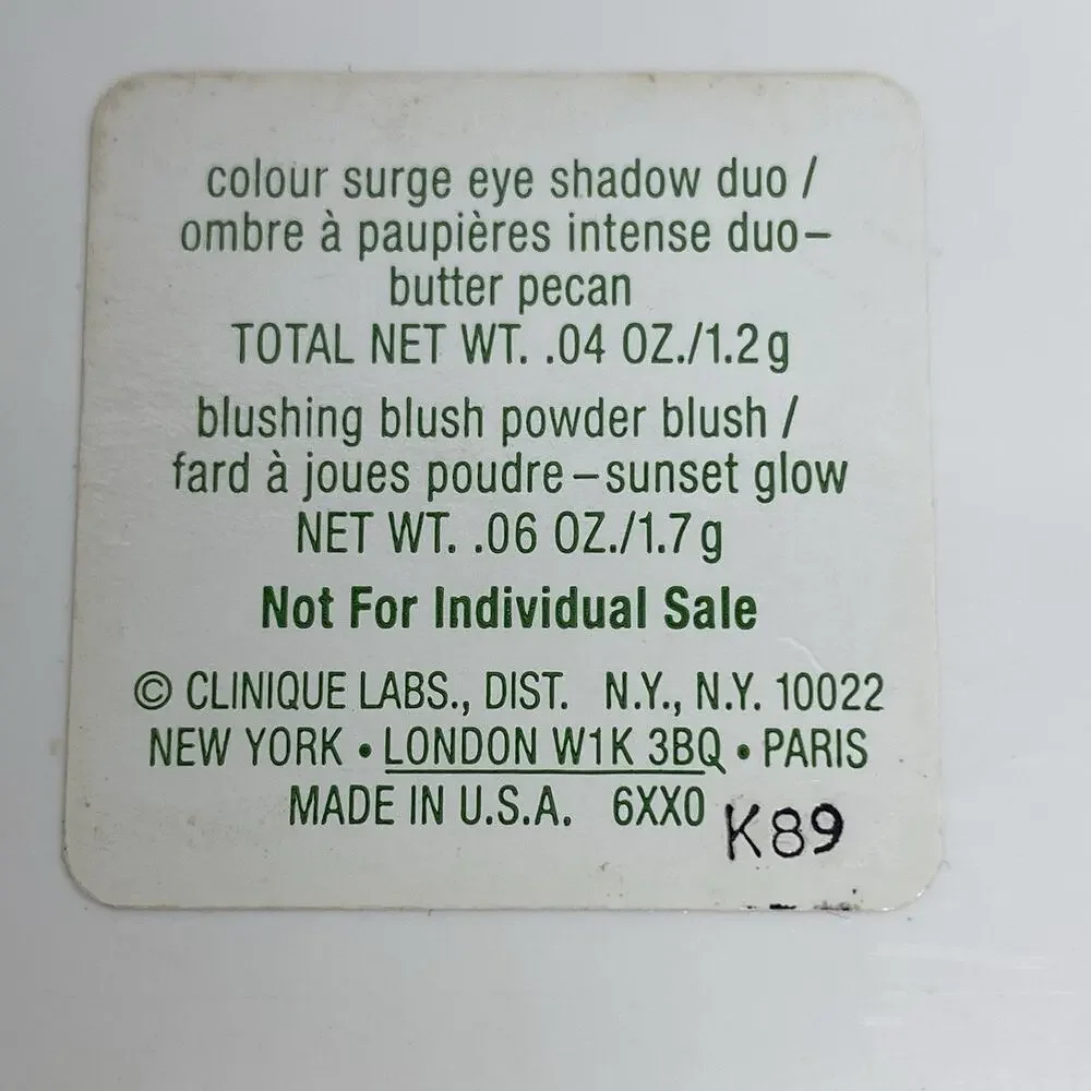 Clinique Color Surge Eye Shadow Duo Butter Pecan Blush Sunset Glow